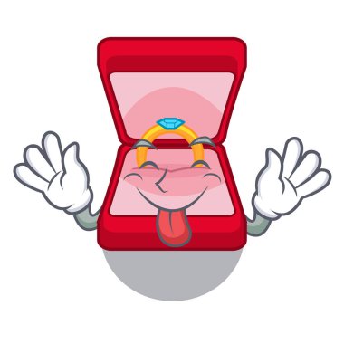 Alyans kutusunda karakter çanta dışarı dil