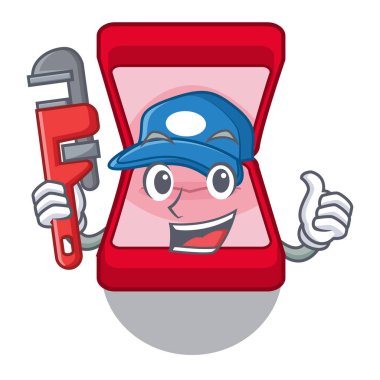 Tesisatçı alyans kutusunda karakter çanta