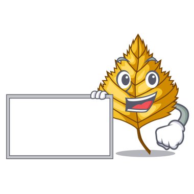 Maskot şekli ile yönetim kurulu huş ağacı yaprak