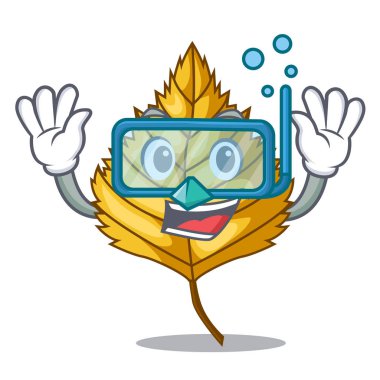 Karakter izole dalış huş ağacı yaprak