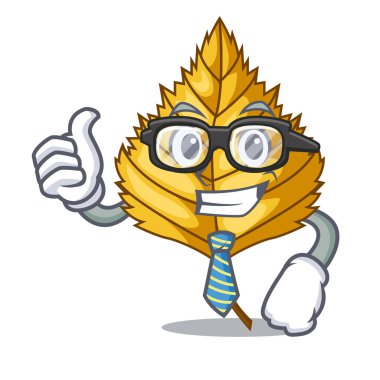 Karakter izole iş adamı huş ağacı yaprak