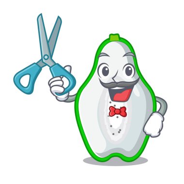 Yeşil papaya karikatür meyve sepeti berber