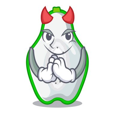 Şeytan yeşil papaya maskotu izole