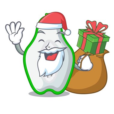 Noel Baba hediye yeşil papaya karikatür formdaki ile