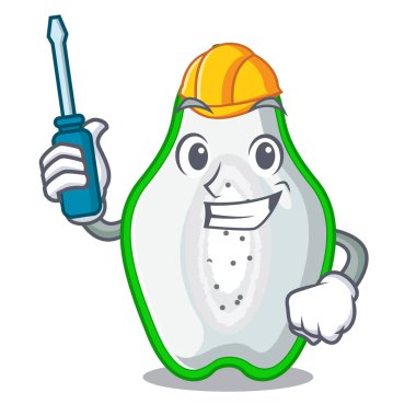 Çizgi film formdaki otomotiv yeşil papaya