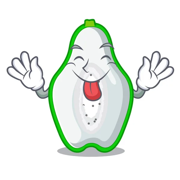 舌头出绿色木瓜在动画片形式 — 图库矢量图片