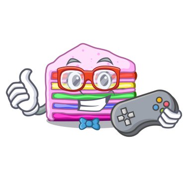 Oyun gökkuşağı kek karikatür şeklinde