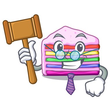 Yargıç gökkuşağı kek buz maskot dolabında