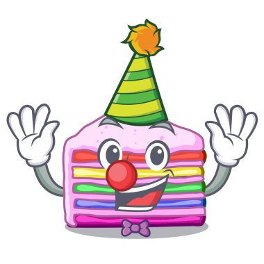 Palyaço gökkuşağı kek buz maskot dolabında