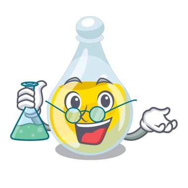 Profesör susam yağı ile karikatür izole