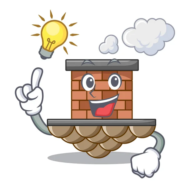 Haben eine Idee Ziegelkamin neben dem Cartoon-Dach — Stockvektor