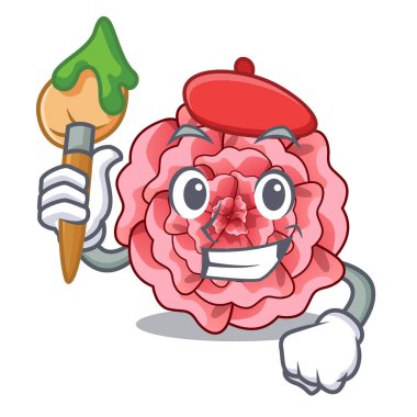 Sanatçı karanfil içinde bir karakter pot