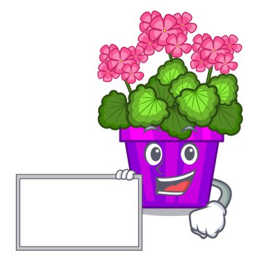 İle maskot kurul Sardunya çiçeği ile izole