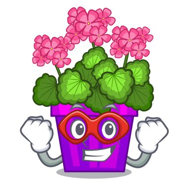 Süper kahraman Sardunya çiçekleri karakter kök sopa