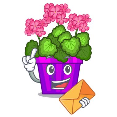 Zarf ile Sardunya çiçekleri karakter kök sopa.