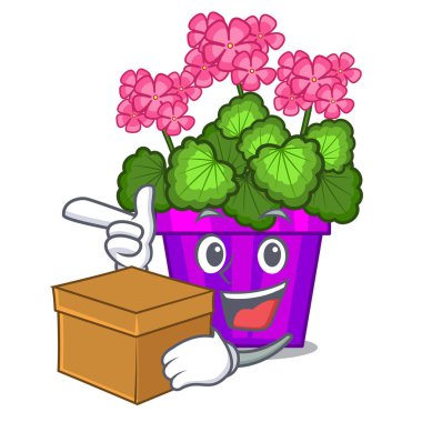 Kutusu ile Sardunya çiçekleri karakter kök sopa.