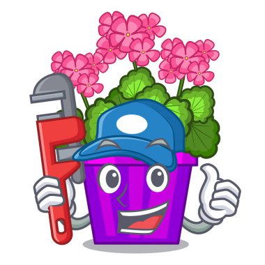 Tesisatçı Sardunya çiçekleri karikatür şeklinde