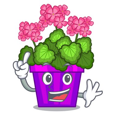 Karikatür şeklinde parmak Sardunya çiçekleri