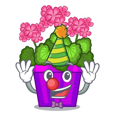 Palyaço Sardunya çiçekleri karikatür şeklinde