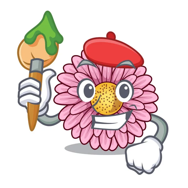 Sanatçı gerbera saksıyı karakter tablosunun üst kısmındaki