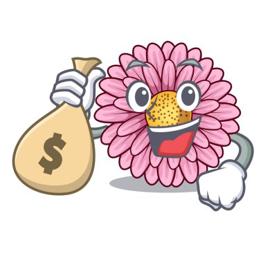 Para çantası gerbera saksıyı ile karakter tablosunun üst kısmındaki