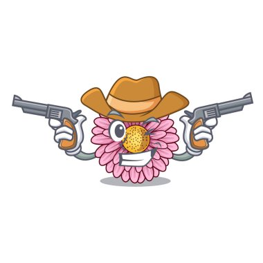 Kovboy gerbera saksıyı karakter tablosunun üst kısmındaki