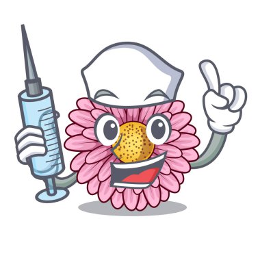 Hemşire gerbera çiçek maskot kök sopa