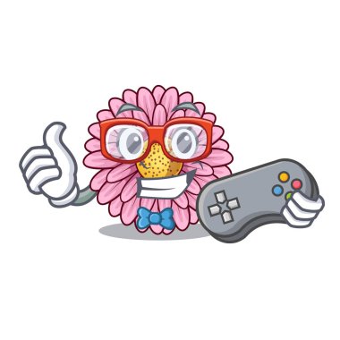 Karikatür izole oyun gerbera çiçek