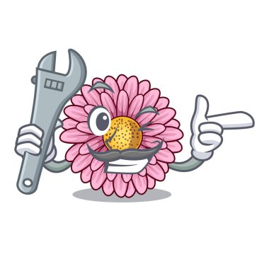 Mekanik gerbera çiçekleri karikatür şeklinde