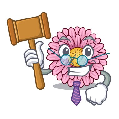 Yargıç gerbera çiçekleri karikatür şeklinde