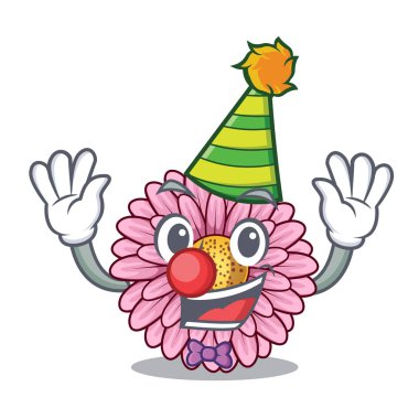 Palyaço gerbera çiçekleri karikatür şeklinde