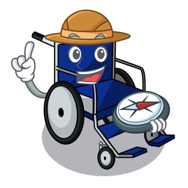 Explorer karikatür tekerlekli bir hastane odasında