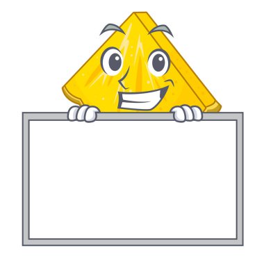 Karakter şekli ile yönetim kurulu ananas dilimi ile sırıtarak