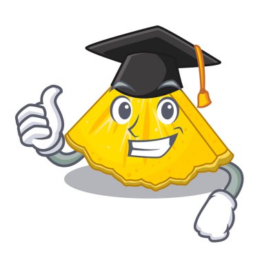 Mezuniyet ananas dilim içinde maskot izole