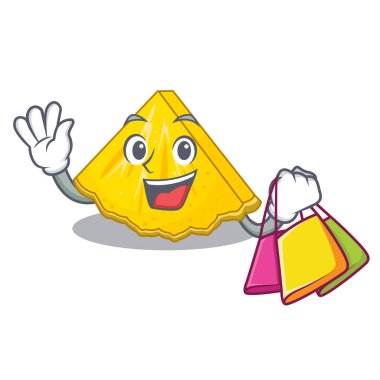 Ananas dilim içinde maskot izole alışveriş