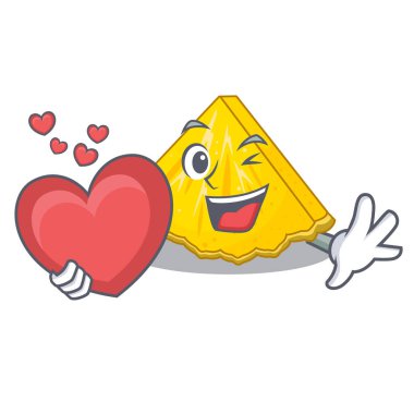 Kalp ananas dilim ile karikatür buzdolabı