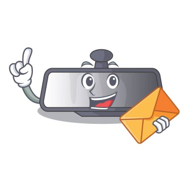 Zarf dikiz aynası ile karikatür şeklinde