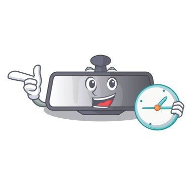 Saat dikiz aynası ile karikatür şeklinde