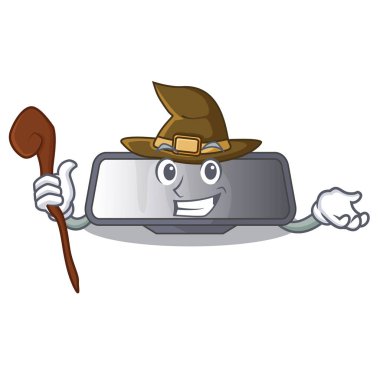 Cadı çizgi film araba dikiz aynasında