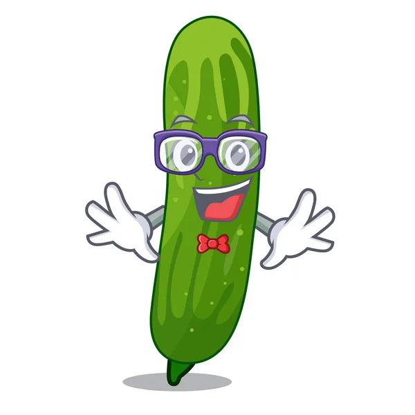 Geek verse plakjes komkommer op cartoon plaat — Stockvector