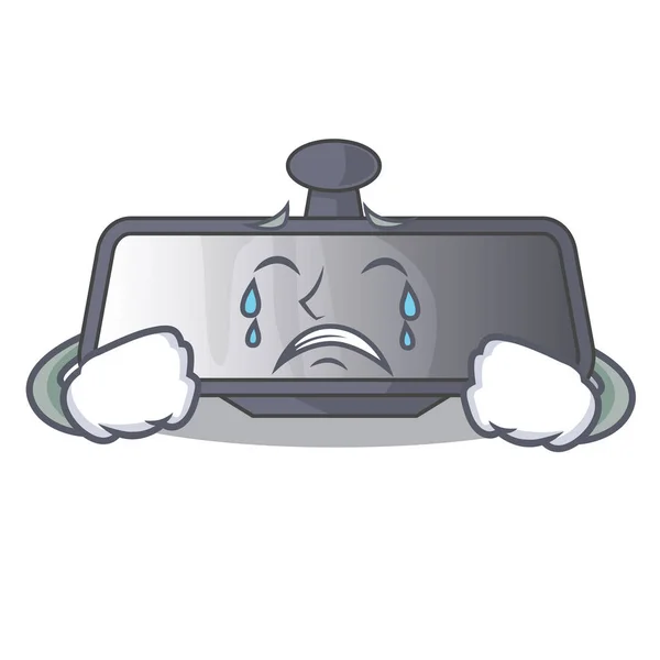 Espejo retrovisor llorón en coche de dibujos animados — Vector de stock