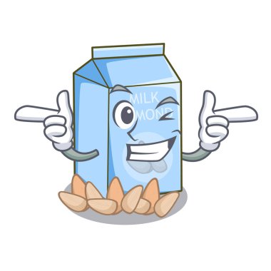 Badem sütü maskotu izole kırpma