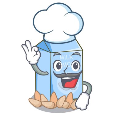 Maskot izole Şef badem sütü