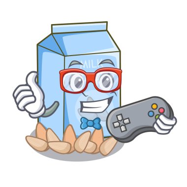 Oyun badem sütü çizgi film şişe