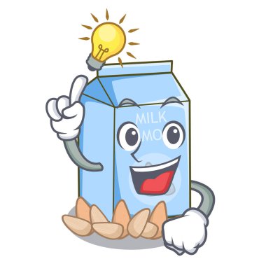 Karikatür şeklinde bir fikir badem süt var