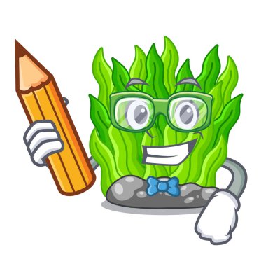 Karakteri ile izole öğrenci yeşil yosun