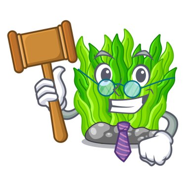 Yargıç yeşil yosun bir karikatür akvaryum