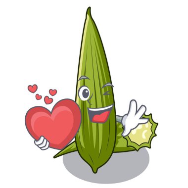 İçinde kalp lif kabağı ile bir çizgi film şekil