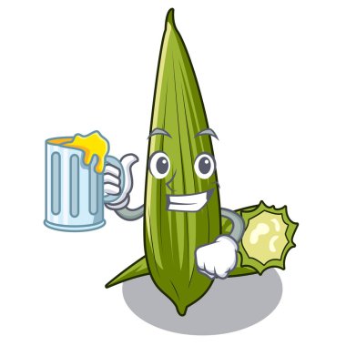 İçinde suyu lif kabağı ile bir çizgi film şekil