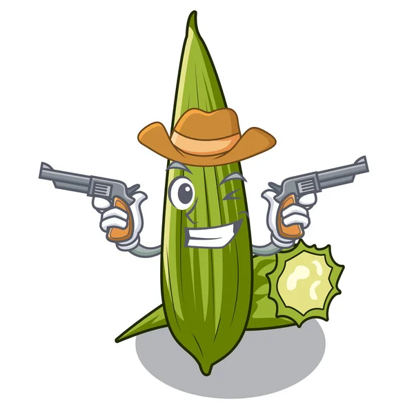 Cowboy luffa en una cesta de la mascota — Vector de stock